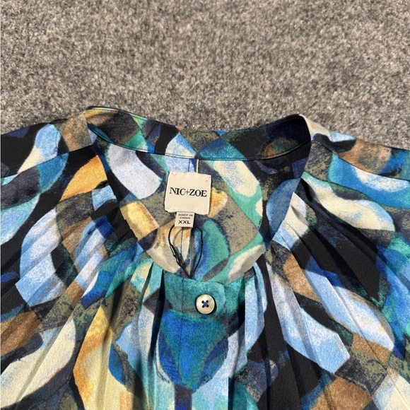 Nic+Zoe Women’s Wave Links Loren Long Sleeve Blue Shirtdress SZ XXL - Picture 5 of 14